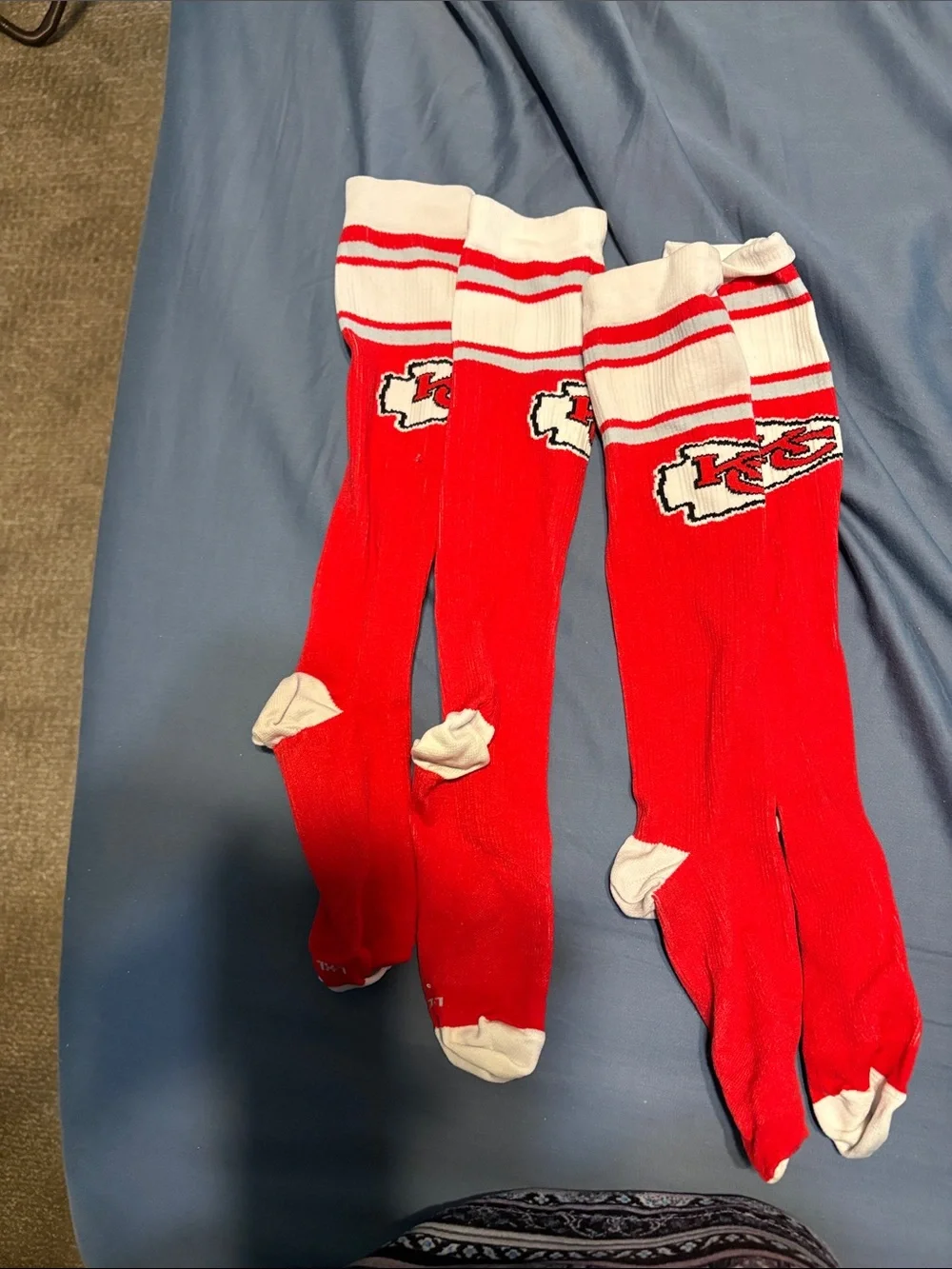 Unisex compression Athletic Knee-High Socks - Red & Blue Chiefs and KC Royals.